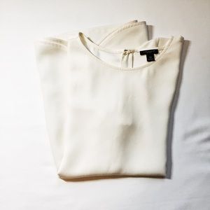 Ann Taylor | Petite Cream Short-Sleeve Top